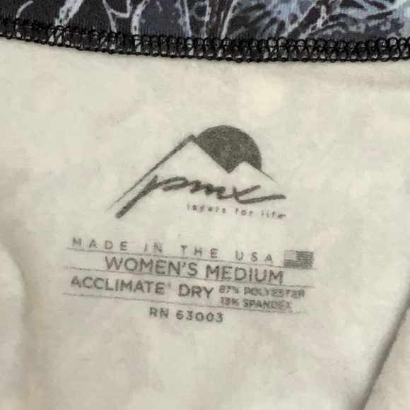 PMX ZIP MOCK NECK TOP- Black/Blue Floral Print - Picture 8 of 11